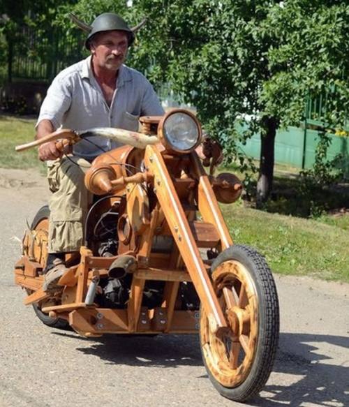 Cow Horns Firewood Motorcycle Istvan Puskas