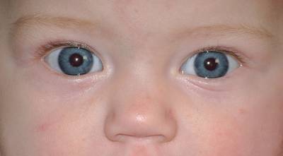 Antichrist signs: Baby eyes close-up