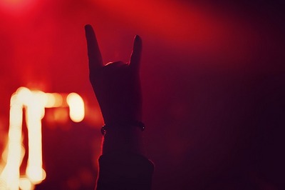 Antichrist signs: Rock sign at concert
